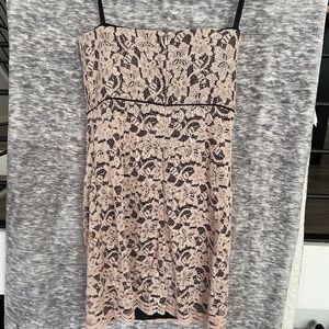 Black and Nude lace strapless dress